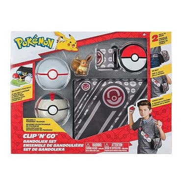 Pokémon PKW3157 - Bandolier Set - Premierball, Timerball & Evoli, offizielles Set mit Figur im Sale